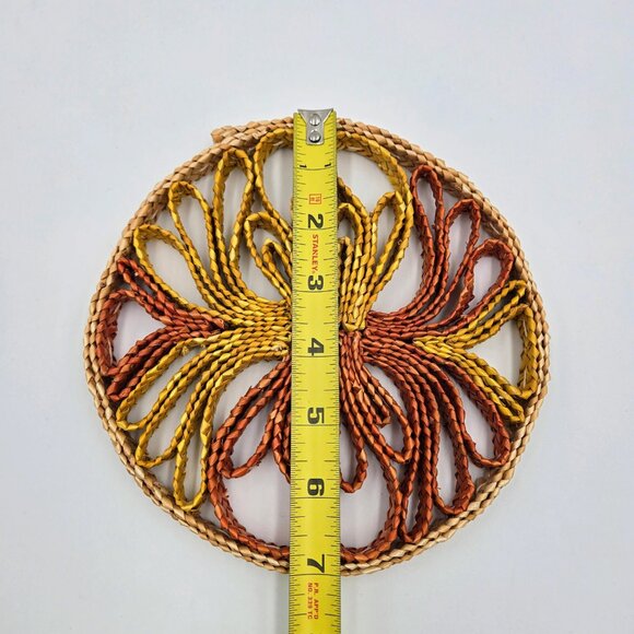 Vintage Retro Trivets Wicker Rattan Hot Plate Boho Straw Woven Kitchen Décor - Picture 8 of 11
